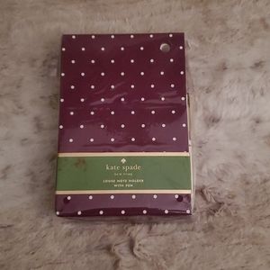 Kate Spade plum bikini dot loose note holder. NWT